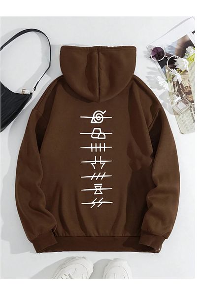 mw memowear Unisex καφέ φούτερ με θέμα Ninja Akatsuki