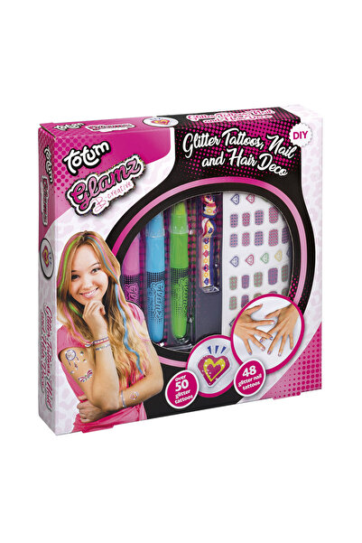 Totum Set creativ 3 in 1, tatuaje cu sclipici, tatuaje cu sclipici pentru ung...