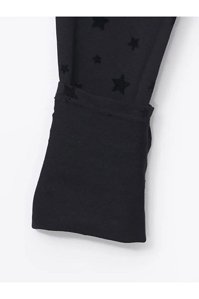 LC Waikiki Leggings pentru fete LCW Kids cu imprimeu negru cu talie elastică