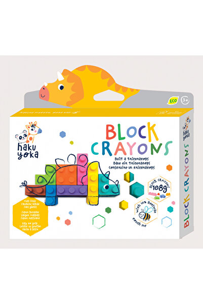 AVENİR Creioane cerate interconectabile Block Crayons - Dinozaur Triceratops, Haku Yoka