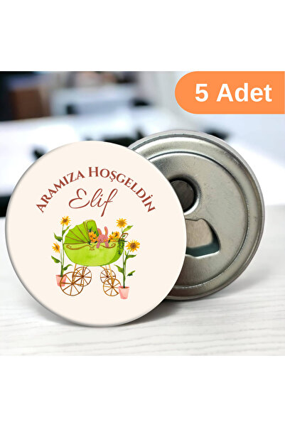 DeBu Tasarım Hoş Geldin Bebek 58 mm Buzdolabına Yapışabilen Açacaklı Metal Ma...