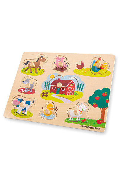 New Classic Toys Puzzle lemn Ferma 9 piese