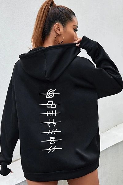ciwi&life Unisex Ninja Akatsuki Themed Black Sweatshirt