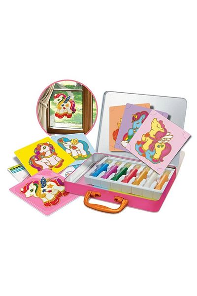 4M Creative set with glass paints - stained glass - Unicorns