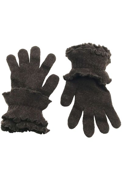AXE SPORTSWEAR Winter Brown Ruffled Wool Knitwear Gloves Glove - Women