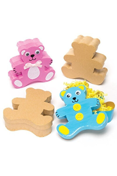 Baker Ross Set of 4 Cardboard Boxes for Decorating Teddy Bears