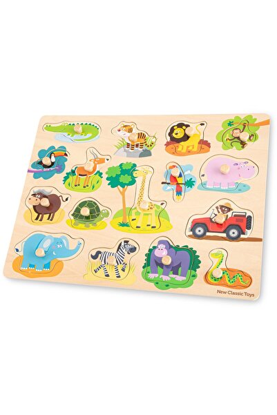 New Classic Toys Puzzle lemn Safari 17 piese