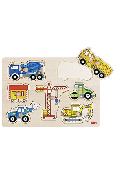 Goki Puzzle incastru - Vehicule de santier