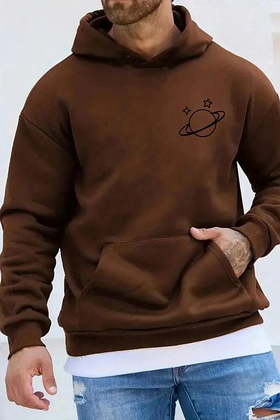 ciwi&life Unisex Saturn εμπριμέ καφέ φούτερ