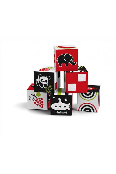 Miniland Set 6 cuburi educationale pentru bebelusi