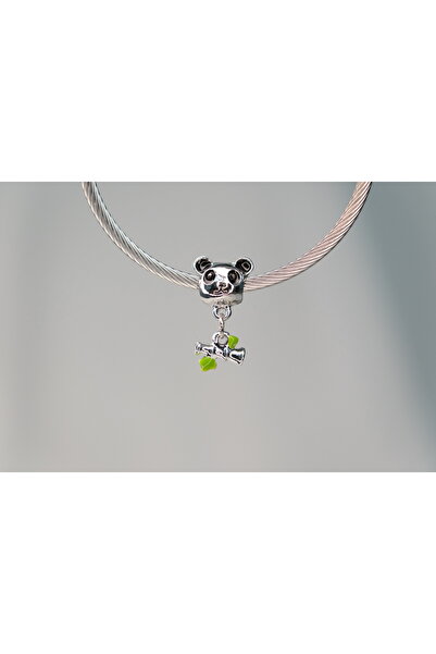 CYB STUDİO Stainless Steel Charm with Panda Figure