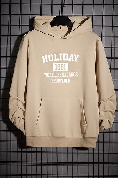 mw memowear Unisex HOLIDAY 1961 εμπριμέ μπεζ φούτερ