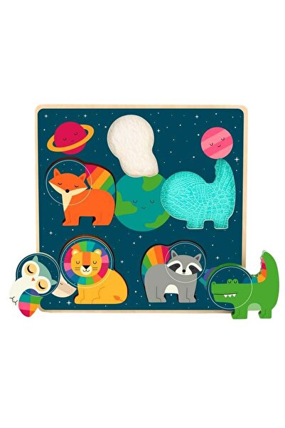 Vilac Dřevěné senzorické puzzle se zvířátky