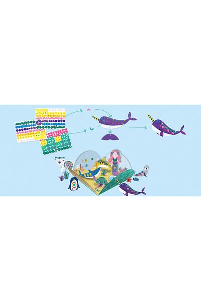 AVENİR Joc creativ Stick N Play cu scene 3D si stickere repozitionabile - Animale polare si marine