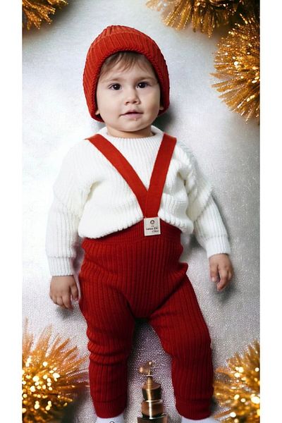 Serackids Knitwear Sweater and Slojet Beret 3 Piece Set