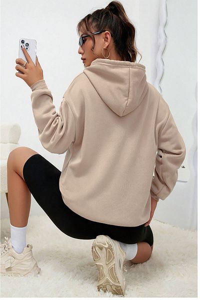 mw memowear Μπεζ φούτερ με στάμπα Unisex Smile