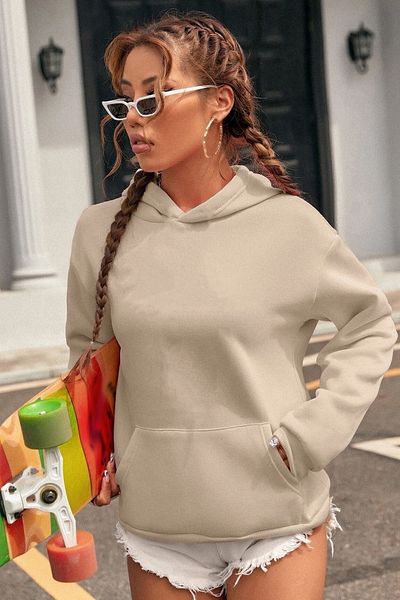 mw memowear Unisex Λεπτομερής Πυξίδα με στάμπα μπεζ φούτερ