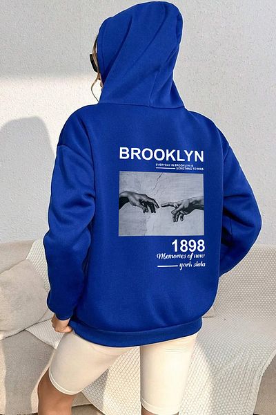memowear Унисекс суитшърт с тема саксофон Brooklyn El 1898