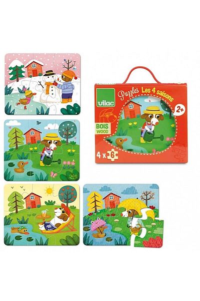 Vilac 4 Puzzle - Anotimpuri - Jucarie inovativa pentru micii exploratori