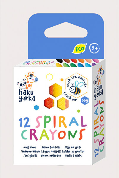 AVENİR Creioane cerate spiralate Haku Yoka, 12 culori, Avenir, 3 ani +