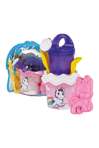 Androni Giocattoli Batoh s jednorožcem a náčiním na vodu a písek, kbelíkem a postřikovačem v ceně