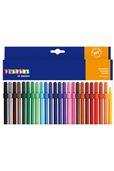 Playbox Set 24 Carioci colorate cu varful subtire