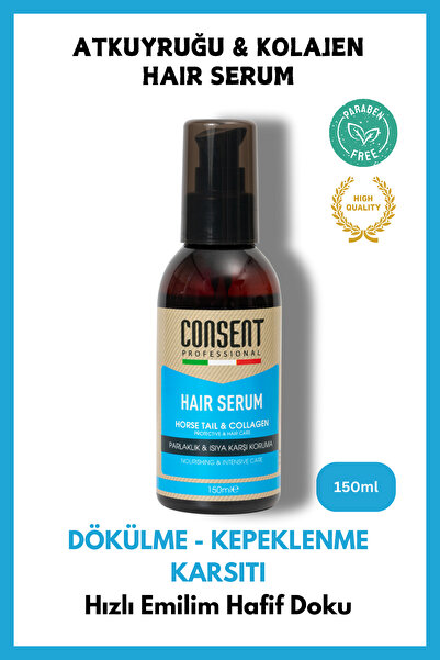 Atkuyruğu Özü & Kolajen Saç Bakım Serum 150ml I Dökülme Durdurma I Saç Uzamasını Hızladırıcı