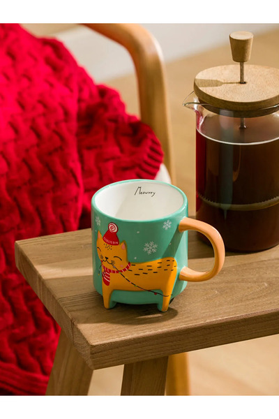 LC Waikiki Mixed Printed Christmas Themed Ceramic Mug 490 ml