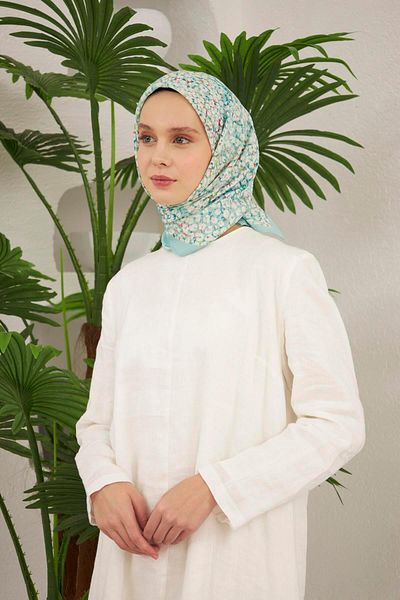 Şalland Baroq Pattern Scarf Mint Green
