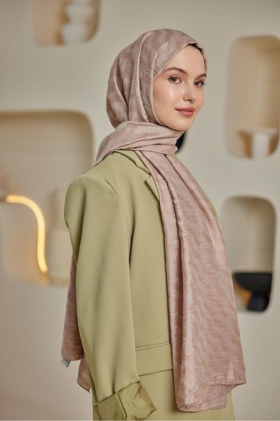 Şalland Waterway Jacquard Shawl Mink