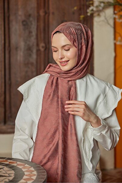 Şalland Waterway Jacquard Shawl Rose Pink