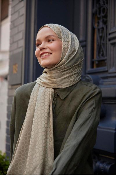 Şalland Jacquard Shawl Sage - His