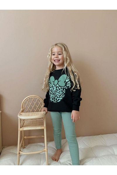 BD kids Girl's Mickey Mouse Leopard Tights Set
