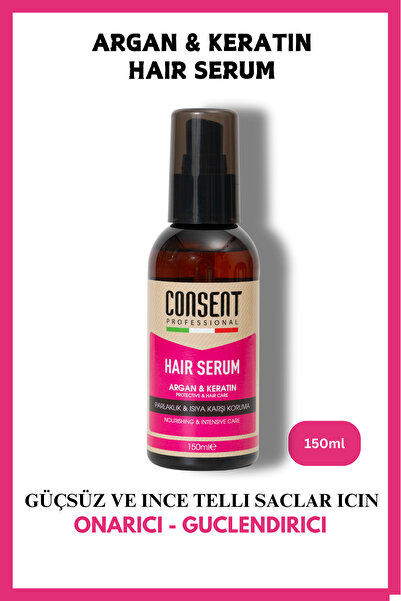 Consent Professionall Argan Yağı & Keratin Saç Bakım Serumu 150ml I Yıpranmış...