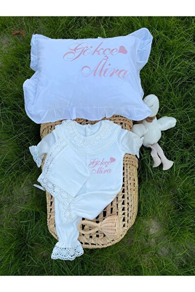 VolleM İsime Özel Nakışlı Yenidoğan 3'lü Hastane Çıkışı (İsme Özel Nakışlı Be...