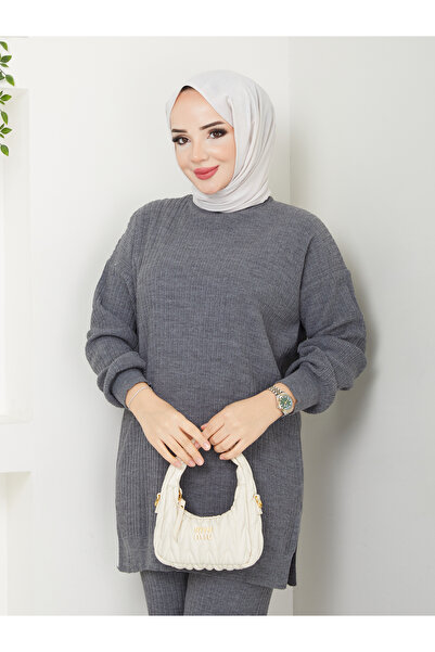 MODAMÜNASİP Υπέροχο πλεκτό κοτλέ τεμάχια πλεκτά, άνετο και κομψό σετ δύο τεμαχίων