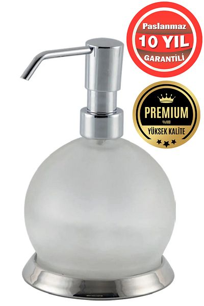 ÇELİK BANYO Dozator de săpun lichid Globe din alamă inoxidabil cu sticlă
