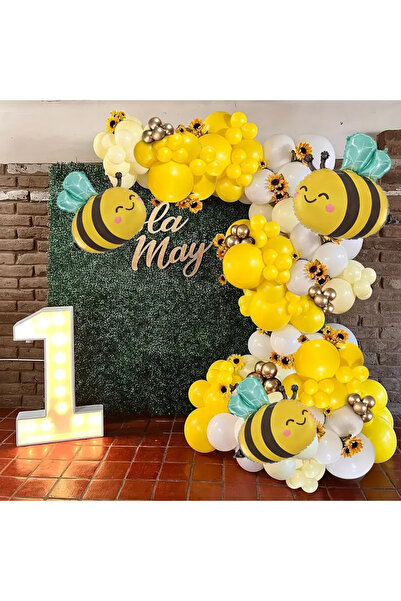 ZEAP Комплект за парти с пчелна тематика (с подарък помпа) Фолиен балон с пчели