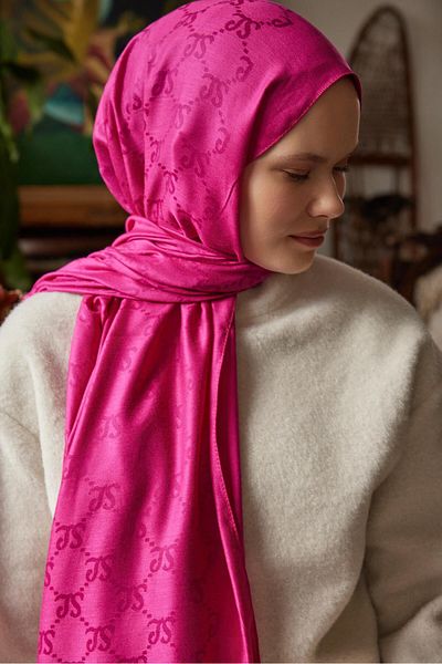 Şalland Wool Cashmere Shawl Fuchsia Pink