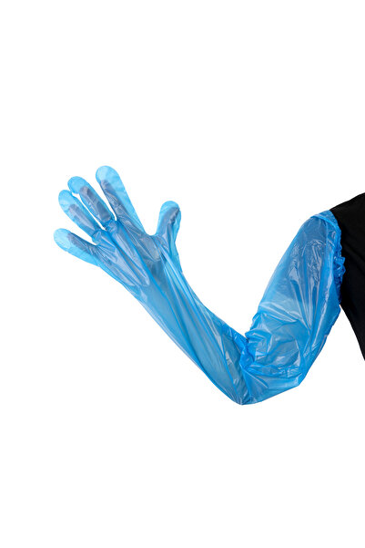 Apex Plus Rektal Eldiven Lastikli Veteriner Suni Tohumlama 100'lü Mavi