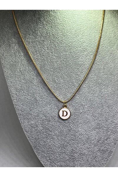 ZD JEWELRY Çelik Kararmaz Rose Gold Renk Harf li Tasarım Şık Kadın Kolye