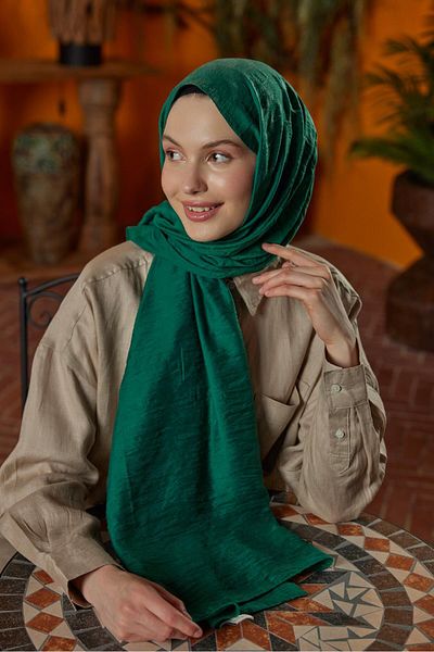 Şalland Waterway Jacquard Shawl Emerald