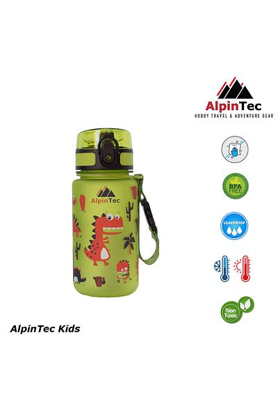 AlpinTec Dinosaur Green Tritan Children's Water Bottle Flask 350 ml