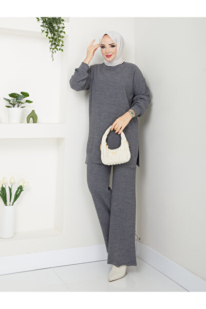 MODAMÜNASİP Υπέροχο πλεκτό κοτλέ τεμάχια πλεκτά, άνετο και κομψό σετ δύο τεμαχίων