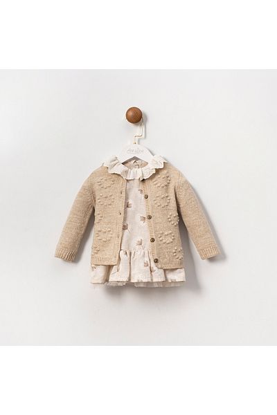 Cumino Diana Baby Girl Cardigan Dress with Accessories