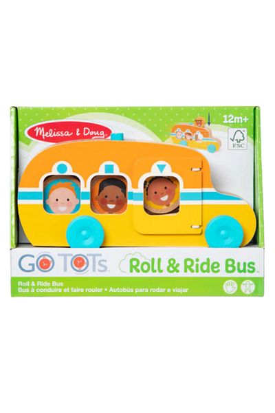 Melissa & Doug Autobuz de jucarie din lemn cu accesorii colectia Rostogol GO TOTs