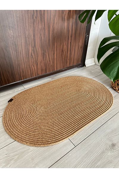 ERSU AHAT HOME DESİGN EA Wicker Patterned Jute Mat - Door, Bathroom, Balcony Carpet