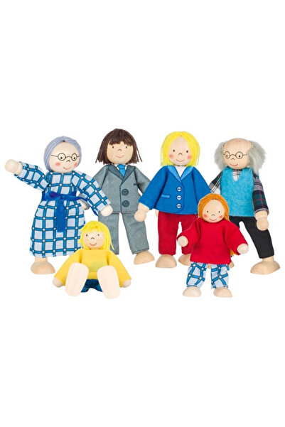 Goki Familia mea cu bunici - Papusi articulate din lemn
