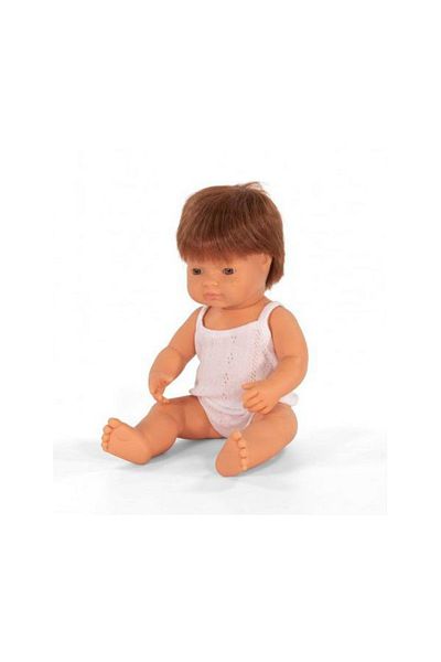 Miniland Papusa educationala 38 cm Baietel European Roscat