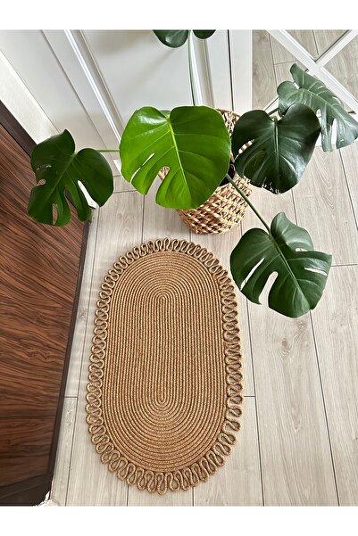 ERSU AHAT HOME DESİGN EA Jüt, Hasır Desenli Kapı Önü, Paspas, Banyo Paspası, Balkon Paspası Hasır Halı, jüt Paspas